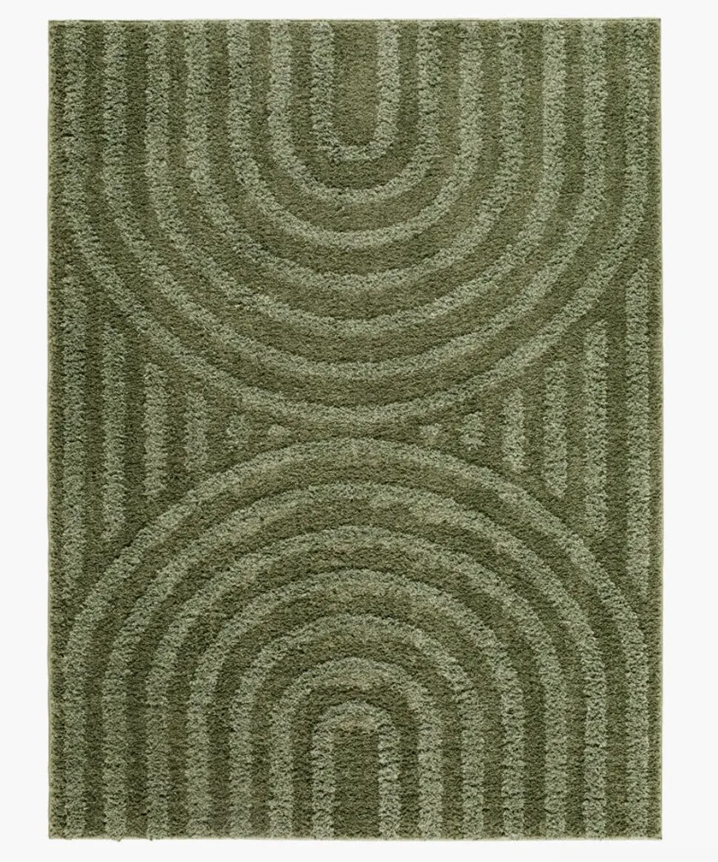 Rodos Green Indoor 7'10" x 10' Machine Woven Rug