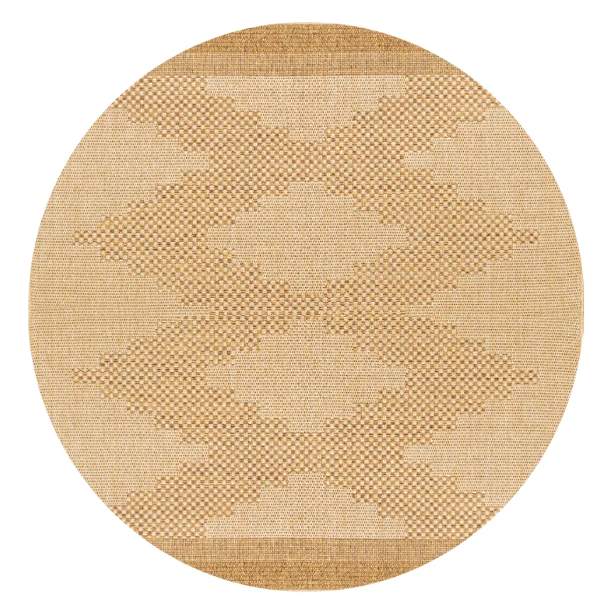 Pismo Beach Brown Outdoor 7'10" x 7'10" Machine Woven Rug