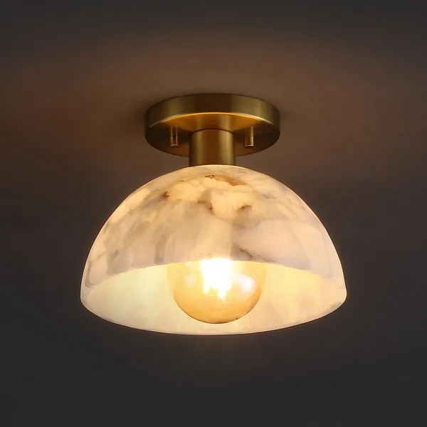 Arue 10 Inch Flush Mount - White/Brass