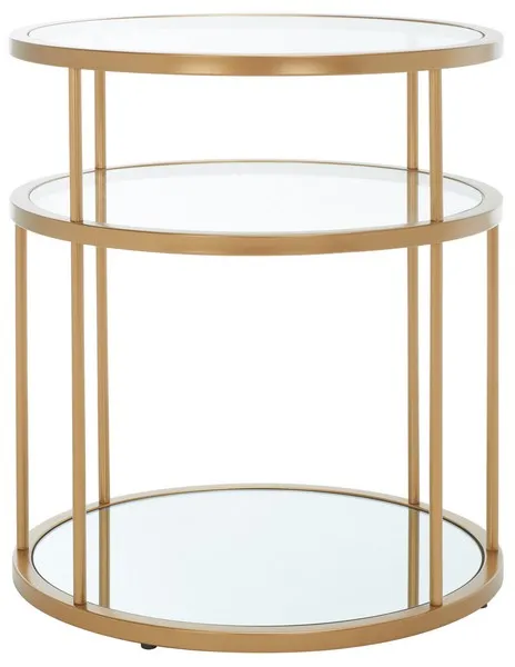 Layta 3 Shelf Accent Table - Gold / Clear