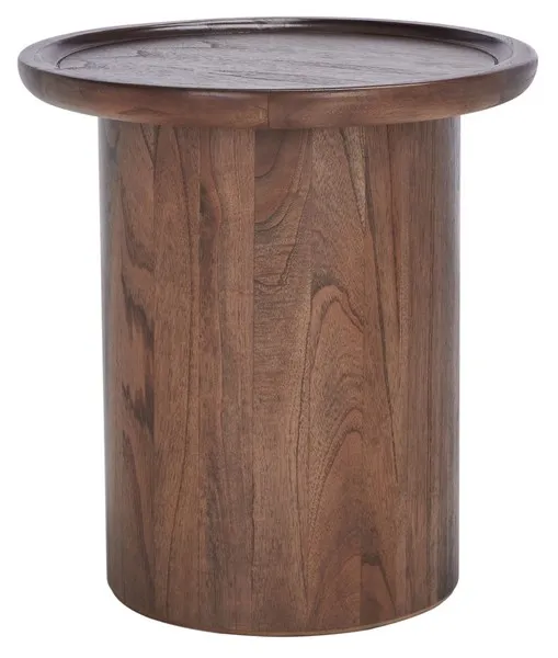 Devin Round Pedestal Accent Table / Dark Oak
