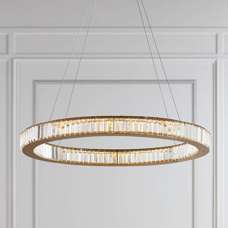 Possini Euro Vesta 35 1/2" Wide Chrome LED Ring Pendant Chandelier