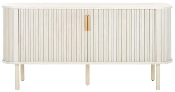 Tealla Sideboard / Media Stand - Bleached White / Gold