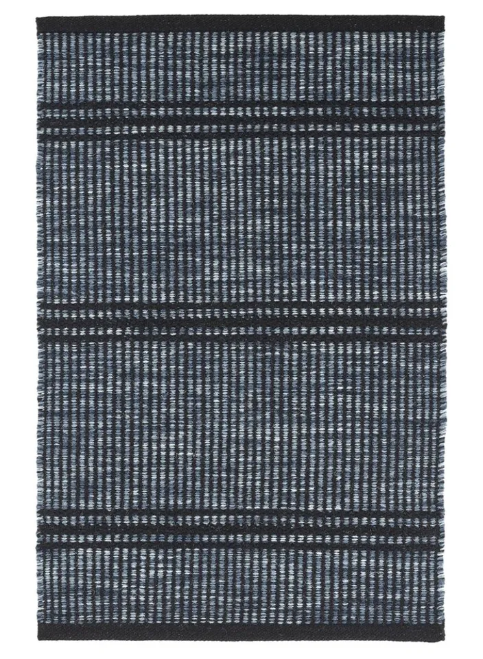 Malta Navy Handwoven Wool Rug
