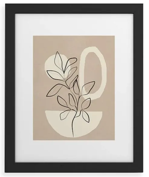 Abstract Minimal Plant 7 by City Art - Framed Art Print Classic Black 16" x 20"