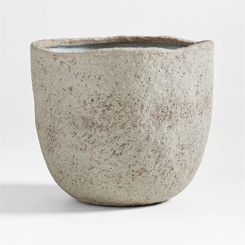 Cavo Warm Grey Textured Indoor/Outdoor Planter 20"x17.5"