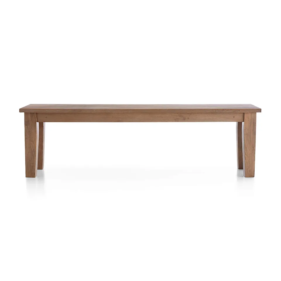 Basque 62" Light Brown Solid Wood Dining Bench