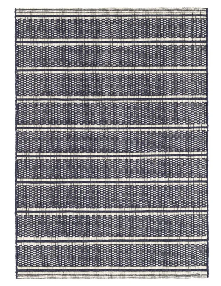 Archer Navy Handwoven Cotton Rug