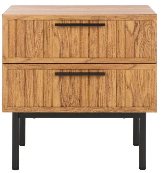 Axelle 2 Drawer Nightstand - Oak / Black