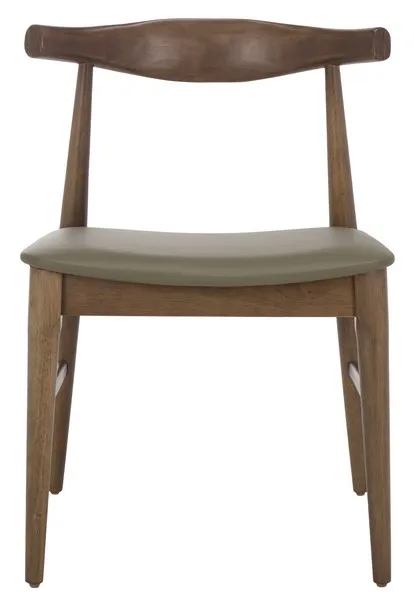 Elbow Dining Chair, Set Of 2 - Olive / Walnut
