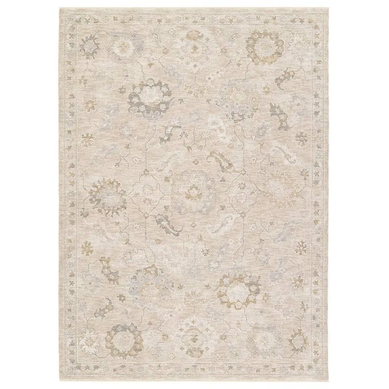 Alara VEK06 Oriental Tan and White Area Rug (8'6"x11'6")