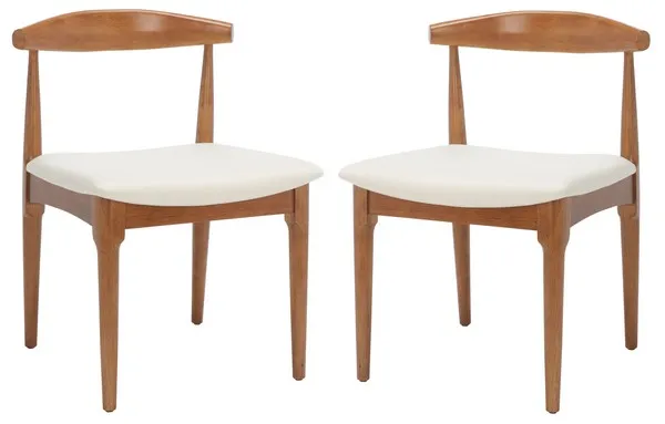 Lionel Retro Dining Chair, Set Of 2 - Walnut / White