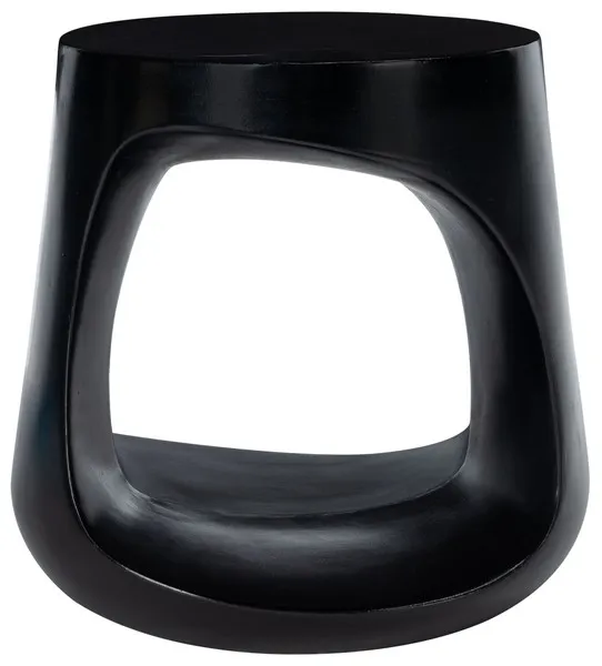 Vikki Concrete Accent Stool - Black