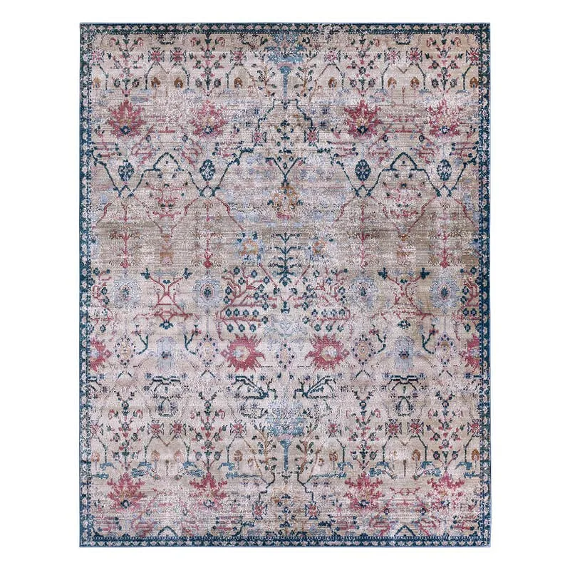 Vibe by Elva Indoor Oriental Tan/ Blue Area Rug (8'X10')