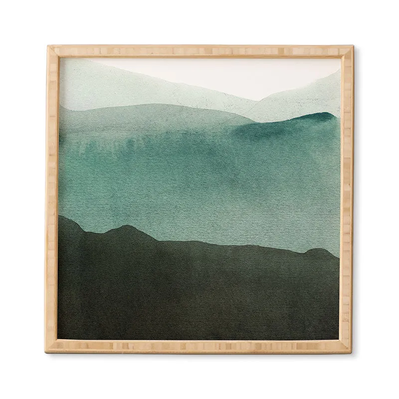 Valleys Deep Mountains High by Iris Lehnhardt - Framed Wall Art Bamboo 12" x 12"