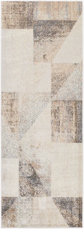 Lillian Yellow Indoor 2'7" x 7'3" Machine Woven Rug
