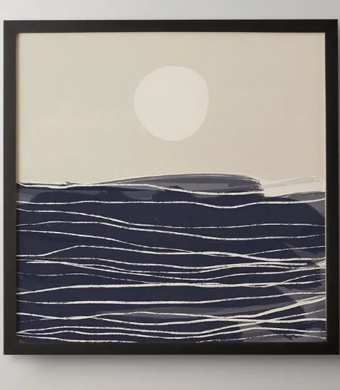 Abstract Seascape 2 by Alisa Galitsyna - Framed Wall Art Basic Black 30" x 30"