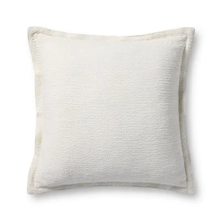 Chris Loves Julia x Loloi Morris White 22'' x 22'' Cover w/Poly
