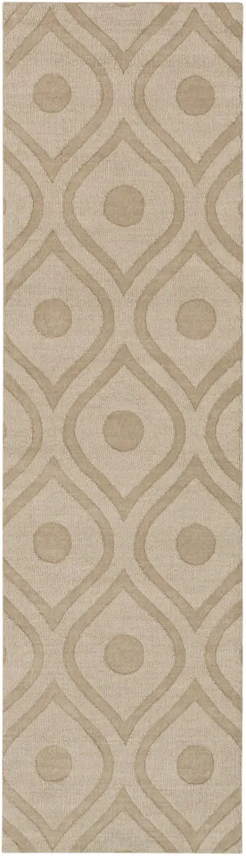 Central Park Beige Indoor 2'3" x 14' Handmade Rug