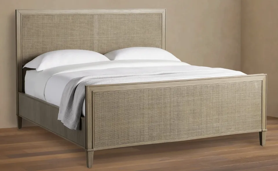 Pearson Cane Bed - Queen - Basa Natural