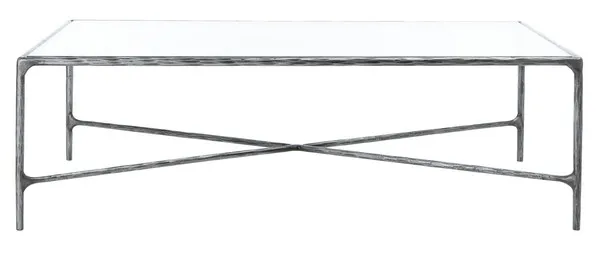 Jessa Rectangle Metal Coffee Table - Silver