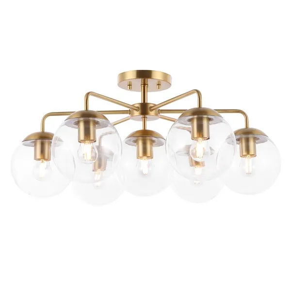 Camdyn 7 Light 25" Flush Mount - Brass