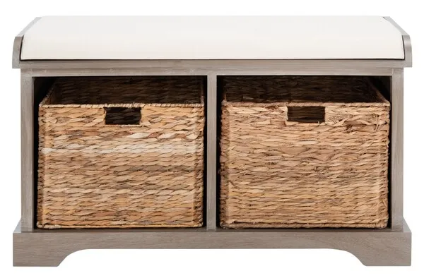 Freddy Storage Bench - White Washed