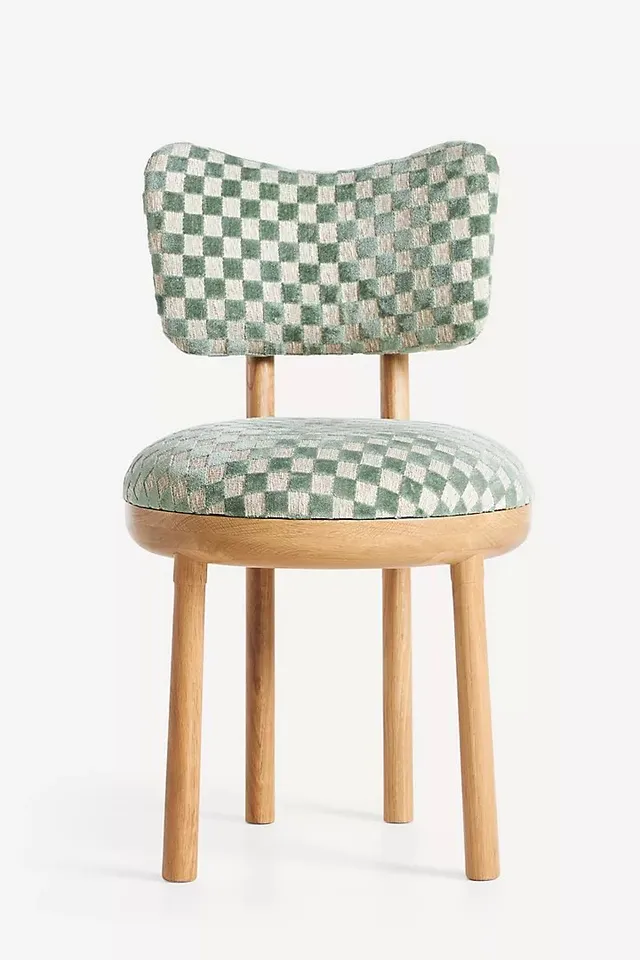 Irie Carmine Jacquard Oak Wood Dining Chair