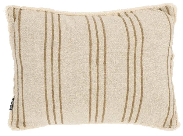 Rory 14 x 20 Cotton Linen Lumbar Pillow - Tan / Natural