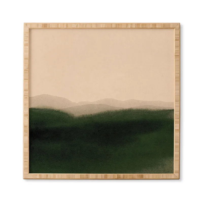 Green Hills by Iris Lehnhardt - Framed Wall Art Bamboo 20" x 20"
