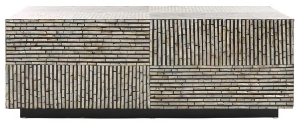 Hamza Rectangular Prism Coffee Table - Multi / Black