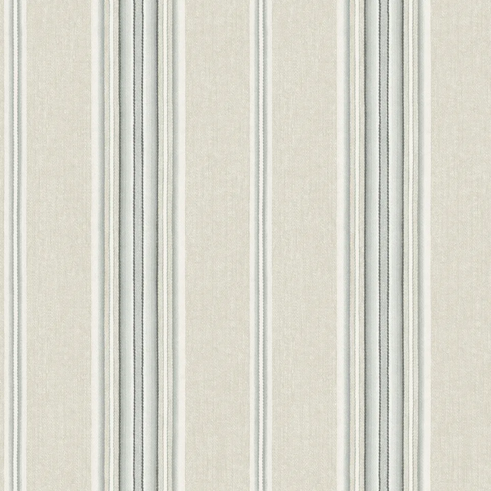 Calvados Turquoise Linen Stripe Wallpaper - Double Roll