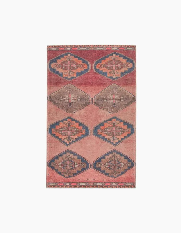 Vibe by Mirta Medallion Pink/ Blue Area Rug (5'X7'6")