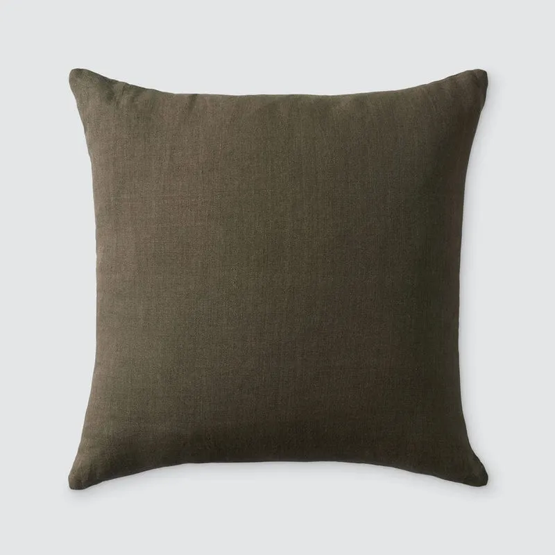 The Citizenry Prisha Linen Pillow | 20" x 20" | Olive