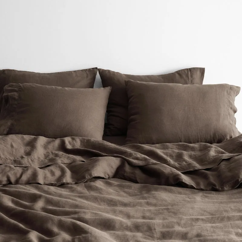 The Citizenry Stonewashed Linen Duvet Cover | King/Cal King | Duvet + Sham Set | Black
