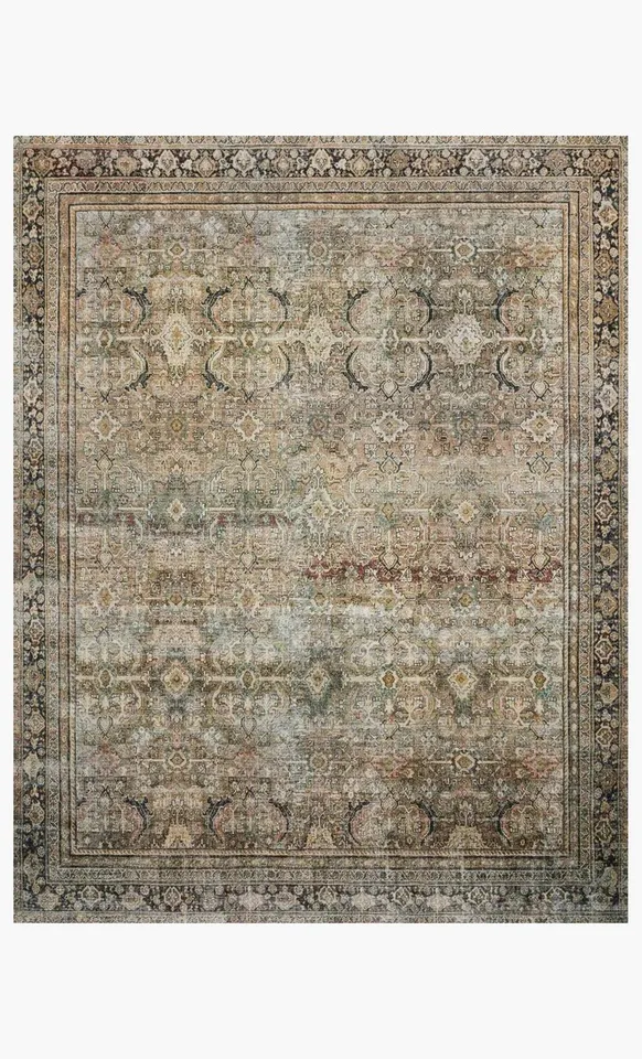 LAYLA LAY-03 OLIVE / CHARCOAL 9'-6" x 14'
