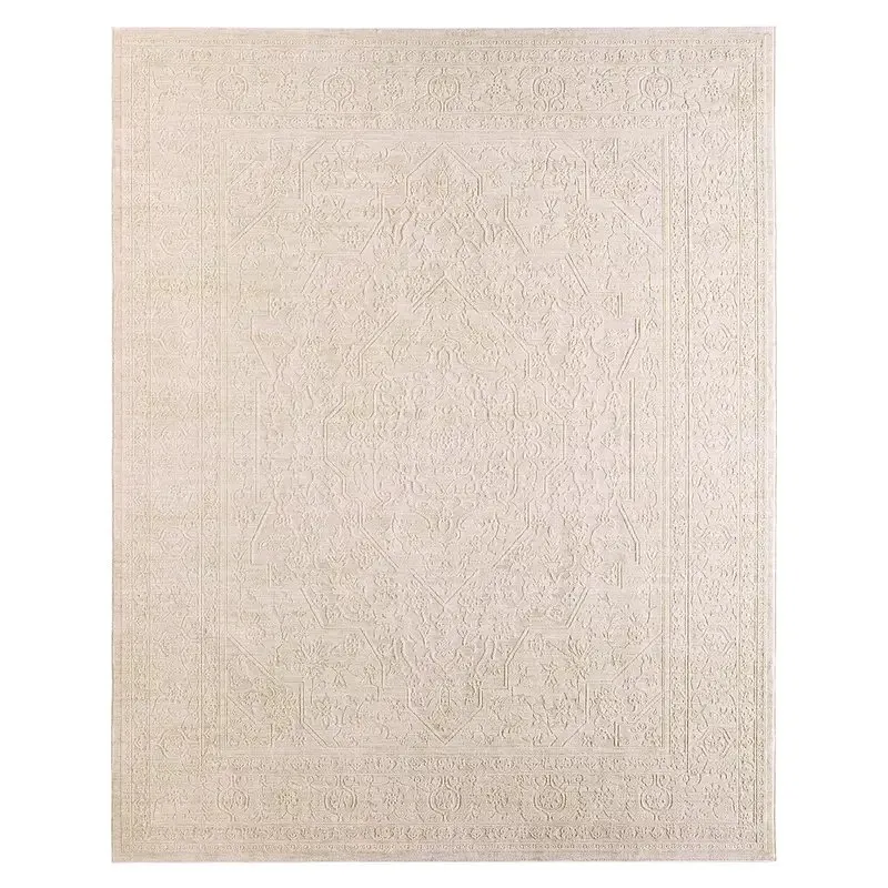 Beyza SRE01 Oriental White and Tan Area Rug (7'9"x9'9")