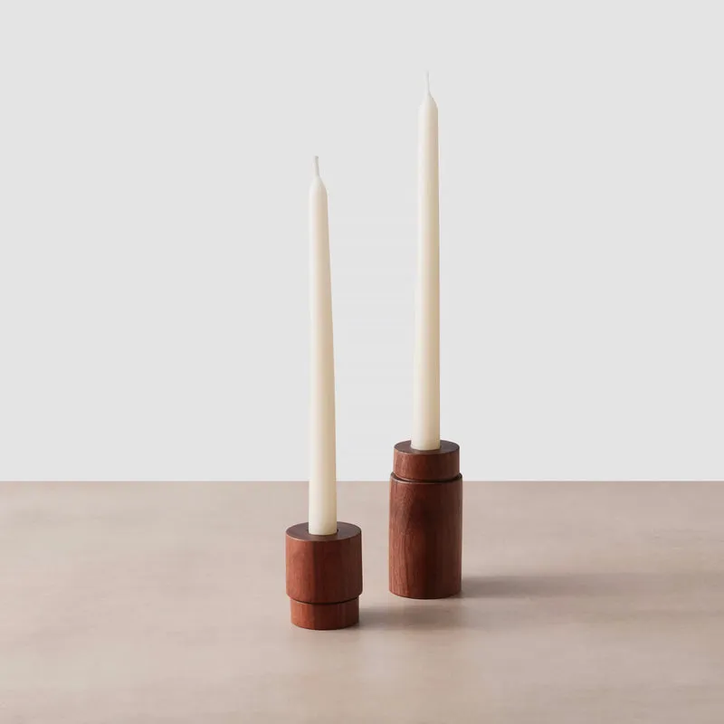 The Citizenry Beeswax Taper Candles Set of 2 | White