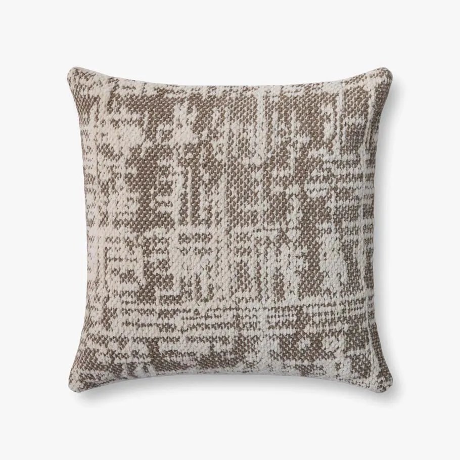 Loloi Not Named Dark Taupe / Ivory 22'' x 22'' Cover Only
