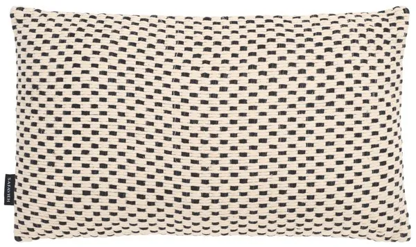 Millie 12 x 20 Cotton Lumbar Pillow - Cream / Black