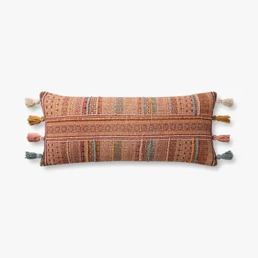 Loloi Pillows Brick / Multi 13" x 35" Cover w/Down