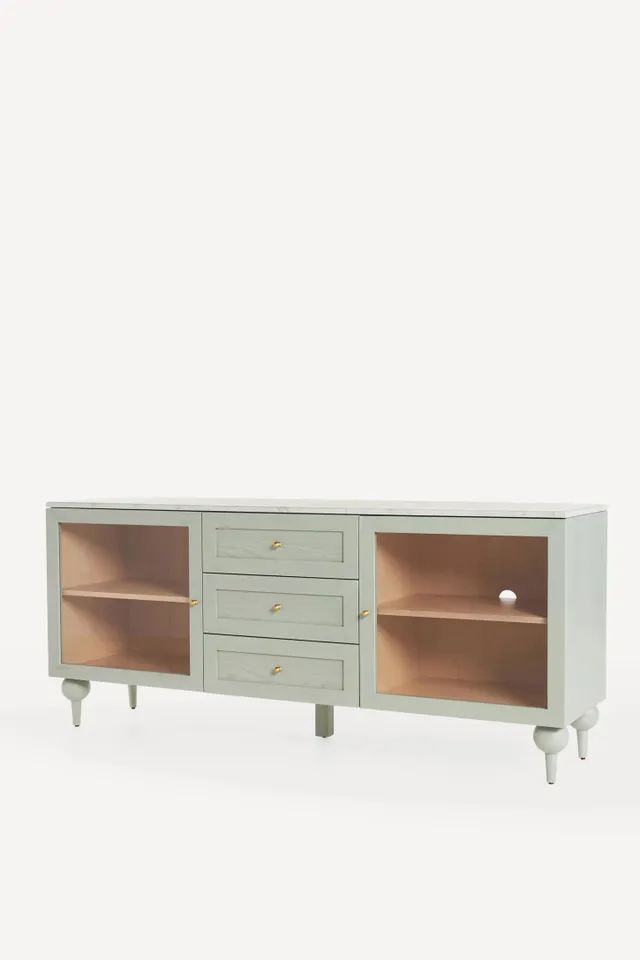 Fern 72" Carrara Marble & Wood Buffet