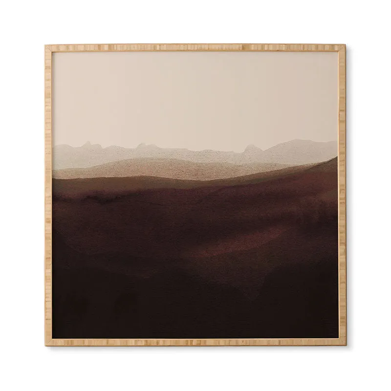 Mountain Horizon 31 by Iris Lehnhardt - Framed Wall Art Bamboo 30" x 30"