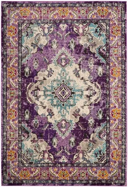 Arlo Home Woven Area Rug, MNC243L, Violet/Light Blue,  10' X 14'