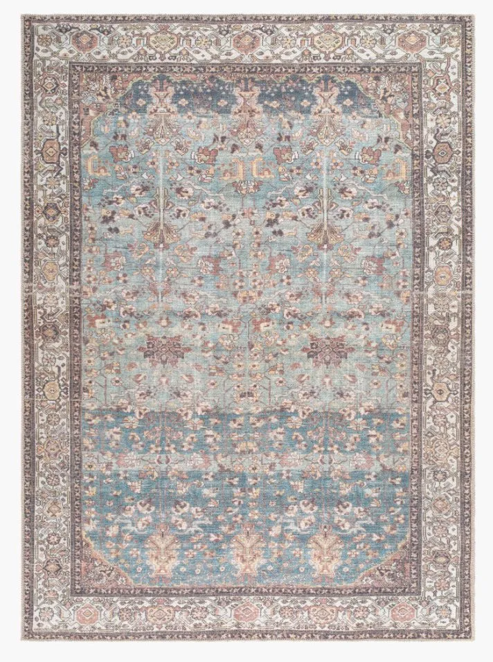 Amelie Blue Indoor 7'10" x 10'2" Machine Woven Rug