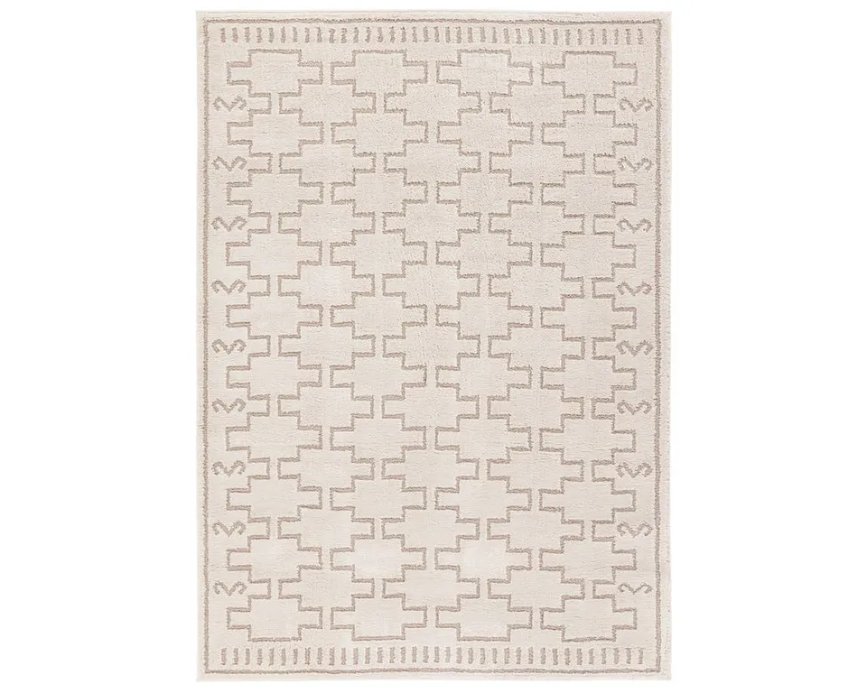 Label J Dawson JID16 Trellis Ivory and Beige Area Rug (10'6"x14')