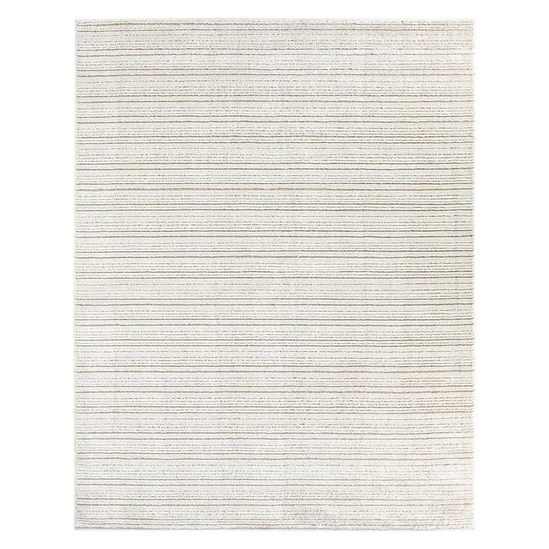 Label J Khoda JID17 Striped Ivory and Beige Area Rug (10'6"x14')