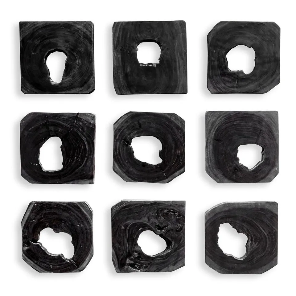 Bahati Black Wood Wall Decor Set/9