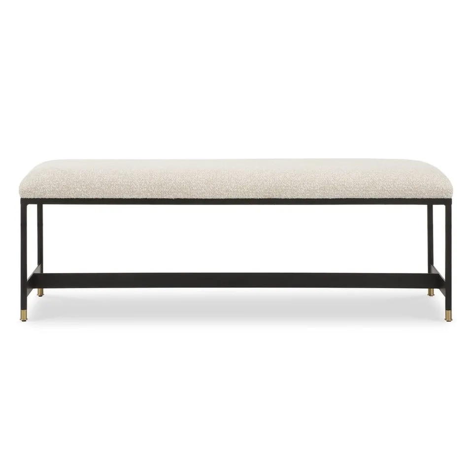 Halston Upholstered White Bench