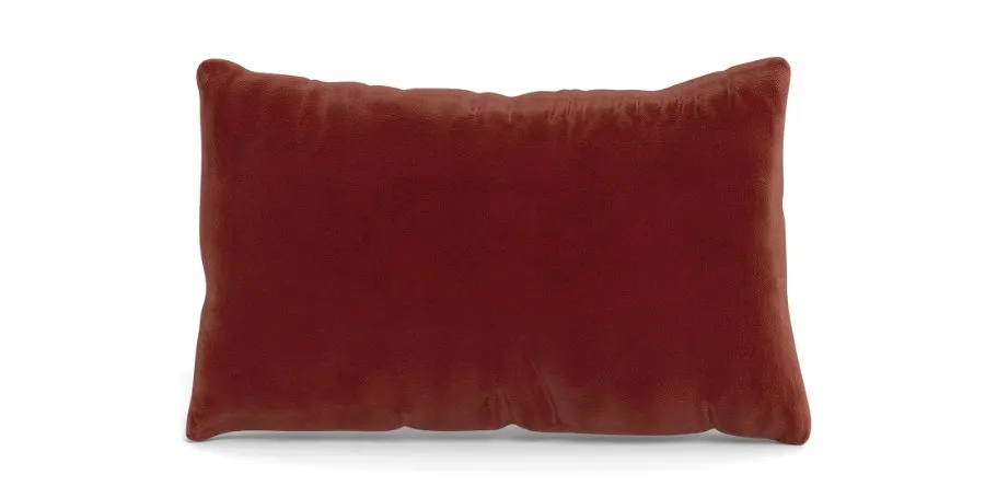 Throw Pillow 14" x 20", Rust Performance Velvet, 14" x 20"
